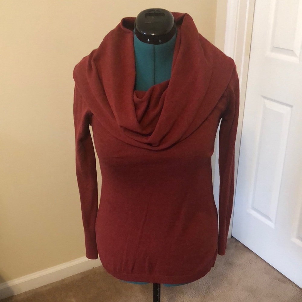 Cowl neck and off shoulder sweater